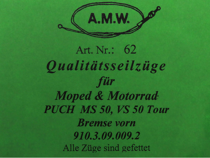 Bowdenzug Puch MS50 / VS50 Tour Bremse vorn A.M.W.